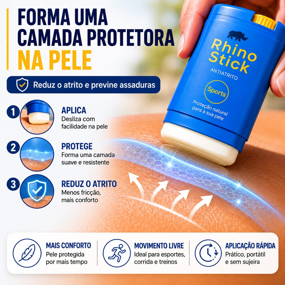 Rhino Stick forma uma camada protetora na pele
