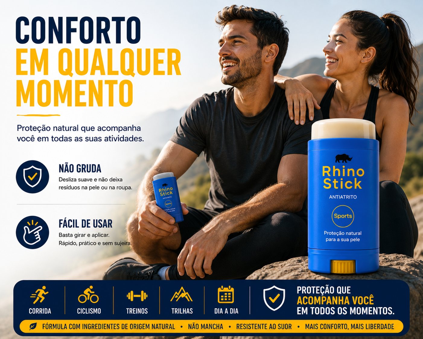 Conforto em qualquer momento — proteção natural que acompanha você